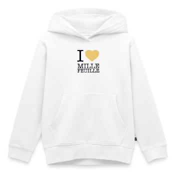 J’ADORE MILLE-FEUILLE - Sweat Premium à capuche enfant bio - blanc - Devant - AI Model Kid Female (0cm)