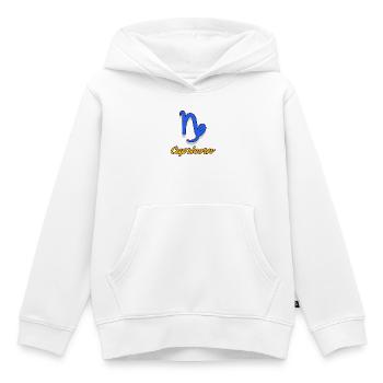 Signes du zodiaque Astronomie Capricorne ésotérique - Sweat Premium à capuche enfant bio - blanc - Devant - AI Model Kid Female (0cm)