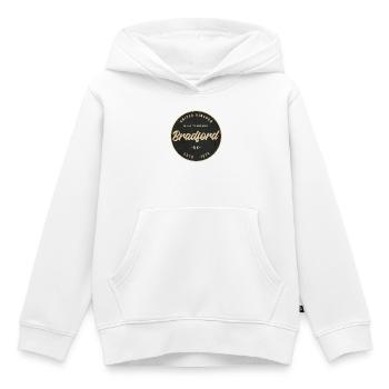 Insigne circulaire vintage Bradford - Sweat Premium à capuche enfant bio - blanc - Devant - AI Model Kid Female (0cm)