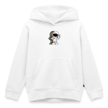 Astronaute épris de paix - Mignon Signe de la paix Spaceman - Sweat Premium à capuche enfant bio - blanc - Devant - AI Model Kid Female (0cm)