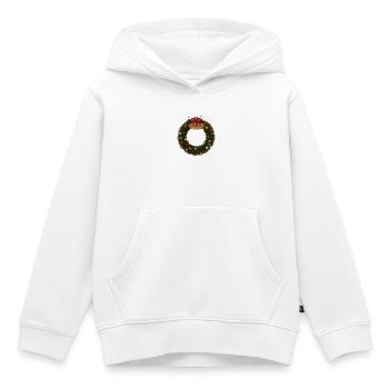 Weihnachtskranz mit Glocken und Schleife - Kinder Premium Organic Hoodie - Weiß - Vorne - AI Model Kid Female (0cm)