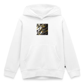 Optique de marbre Or Noir - Sweat Premium à capuche enfant bio - blanc - Devant - AI Model Kid Female (0cm)