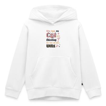 Lundi des chats - Sweat Premium à capuche enfant bio - blanc - Devant - AI Model Kid Female (0cm)