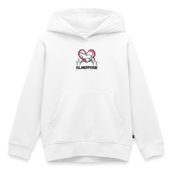 Pferdeliebe Herz Islandpferde Pferde Hengst - Kinder Premium Organic Hoodie - Weiß - Vorne - AI Model Kid Female (0cm)