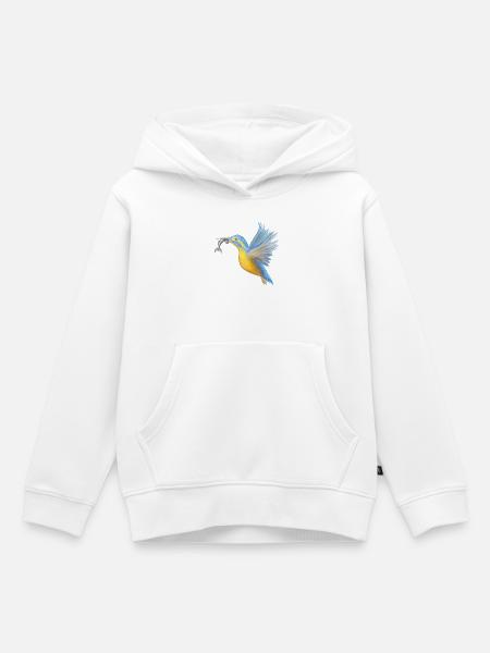 Eisvogel Fangkunst - Kinder Premium Organic Hoodie - Weiß