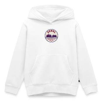 Seoul Skyline Vintage Badge - Kinder Premium Organic Hoodie - Weiß - Vorne - AI Model Kid Female (0cm)