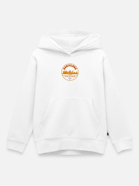 Barcelona Skyline Emblem - Kinder Premium Organic Hoodie - Weiß