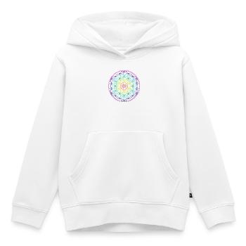 RAINBOW FLOWER OF LIFE - Kids Premium Organic Hoodie - white - Front - AI Model Kid Female (0cm)