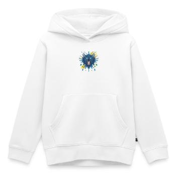 Blue Ink Spirits - Evil Growling Ink Wolf - Kinder Premium Organic Hoodie - Weiß - Vorne - AI Model Kid Female (0cm)