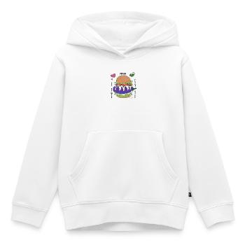 Affiche Burger Vegan - Sweat Premium à capuche enfant bio - blanc - Devant - AI Model Kid Female (0cm)