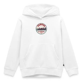 Rond rond de la Skyline de Gênes - Sweat Premium à capuche enfant bio - blanc - Devant - AI Model Kid Female (0cm)