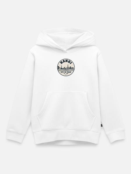 Hanoi Stadt der Ruhe Emblem - Kinder Premium Organic Hoodie - Weiß
