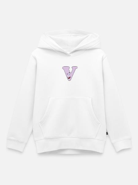 V - Kinder Premium Organic Hoodie - Weiß