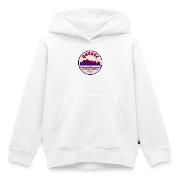 Silhouette de la Vieille Capitale au Québec - Sweat Premium à capuche enfant bio - blanc - Devant - AI Model Kid Female (0cm)