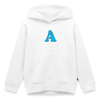 A - Sweat Premium à capuche enfant bio - blanc - Devant - AI Model Kid Female (0cm)