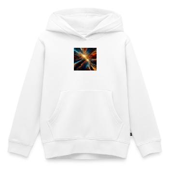 Kosmische Explosionsfarben - Kinder Premium Organic Hoodie - Weiß - Vorne - AI Model Kid Female (0cm)