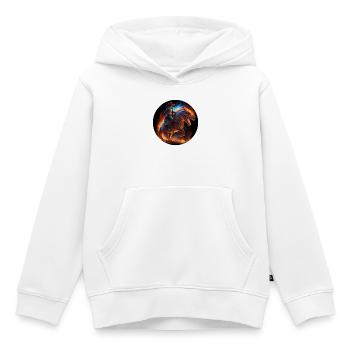 Indiana Jones reitet auf Dinosaurier T-Rex - Kinder Premium Organic Hoodie - Weiß - Vorne - AI Model Kid Female (0cm)