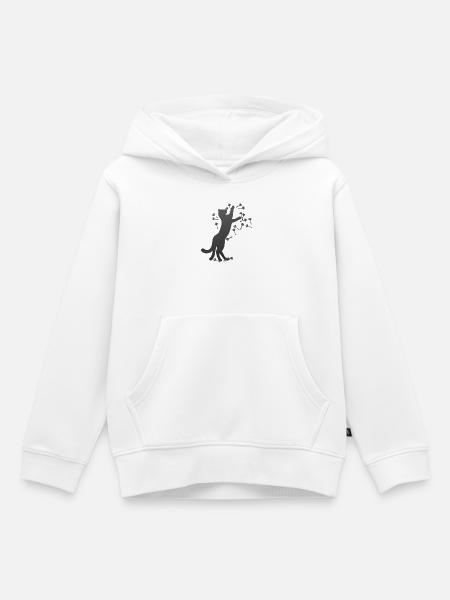 Nekomata Löwenzahnsamen dunkel, kätzchen - Kinder Premium Organic Hoodie - Weiß