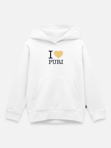 I LOVE PURI - Kinder Premium Organic Hoodie - Weiß