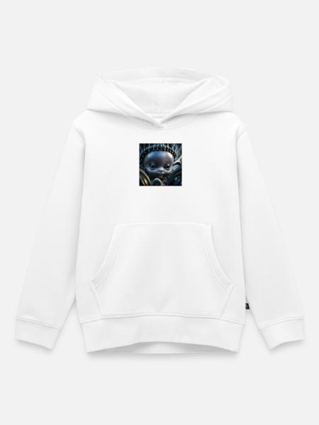 Foto Makro Kreatur 12 - Kinder Premium Organic Hoodie - Weiß