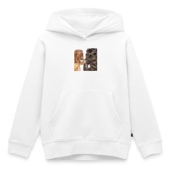 Profil de femme perplexe - Sweat Premium à capuche enfant bio - blanc - Devant - AI Model Kid Female (0cm)