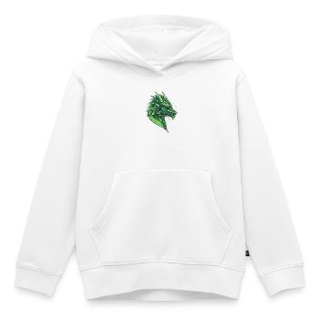 Stylized, geometric dragon - Kids Premium Organic Hoodie - white - Front - AI Model Kid Female (0cm)