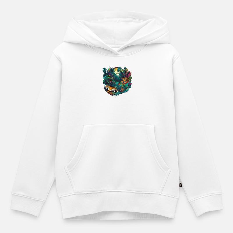 Jungle - Sweat Premium à capuche enfant bio - blanc