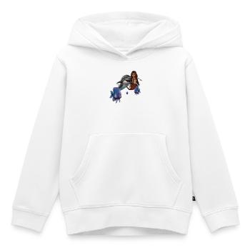 Niedliche Meerjungfrau und lustiger Delfin - Kinder Premium Organic Hoodie - Weiß - Vorne - AI Model Kid Female (0cm)