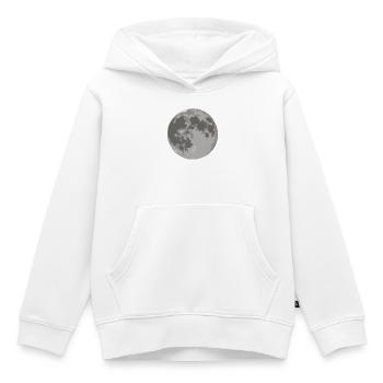 Lune - corps céleste - Sweat Premium à capuche enfant bio - blanc - Devant - AI Model Kid Female (0cm)