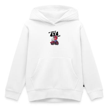 Déclaration sur les tracteurs de véhicules utilitaires Vie à la campagne Jeune agriculteur - Sweat Premium à capuche enfant bio - blanc - Devant - AI Model Kid Female (0cm)