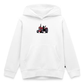 Véhicule utilitaire Agriculteur Tracteur Machinerie agricole Véhicule - Sweat Premium à capuche enfant bio - blanc - Devant - AI Model Kid Female (0cm)