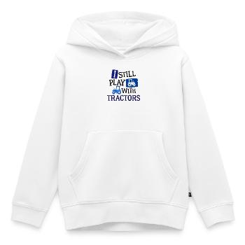 Véhicule Machines agricoles Tracteur Déclaration Tracteur - Sweat Premium à capuche enfant bio - blanc - Devant - AI Model Kid Female (0cm)