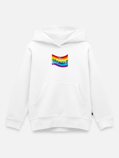 LGBTQIA+ Regenbogen-Pride Design - Kinder Premium Organic Hoodie - Weiß