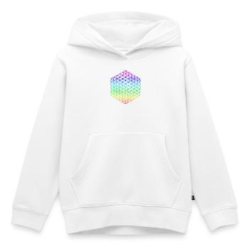Fleur de Vie - 5ème Dimension - Mandala - Sweat Premium à capuche enfant bio - blanc - Devant - AI Model Kid Female (0cm)