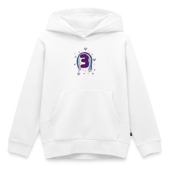 Emblem mit drei Regenbogen-Edelsteinen - Kinder Premium Organic Hoodie - Weiß - Vorne - AI Model Kid Female (0cm)