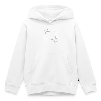 Détail de l’image des signaux de la main - Sweat Premium à capuche enfant bio - blanc - Devant - AI Model Kid Female (0cm)