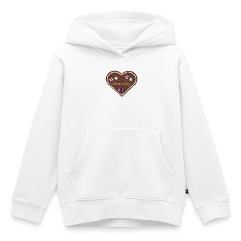 "Jahrmarkt-Liebe" Schmusekatze lila blau - Kinder Premium Organic Hoodie - Weiß - Vorne - AI Model Kid Female (0cm)