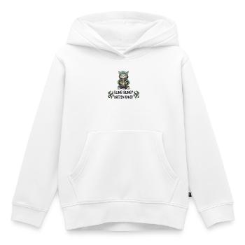 Katzen Hip Hop Design - Kinder Premium Organic Hoodie - Weiß - Vorne - AI Model Kid Female (0cm)