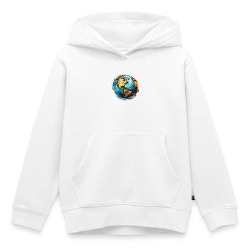 Globus in Bewegung - Kinder Premium Organic Hoodie - Weiß - Vorne - AI Model Kid Female (0cm)