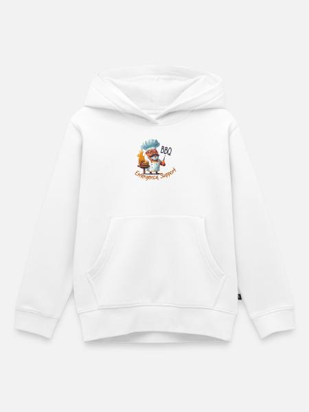 BBQ Notfall Support - Kinder Premium Organic Hoodie - Weiß
