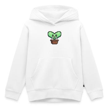 Plante pixel art - Sweat Premium à capuche enfant bio - blanc - Devant - AI Model Kid Female (0cm)
