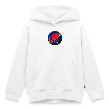 KÄNGURU LINIENZEICHNUNG BEUTELTIERE - Kinder Premium Organic Hoodie - Weiß - Vorne - AI Model Kid Female (0cm)