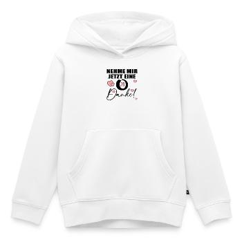 PAUSE - DANKE SPRÜCHE - Kinder Premium Organic Hoodie - Weiß - Vorne - AI Model Kid Female (0cm)