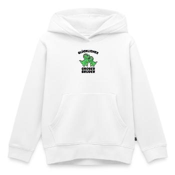 Stolzer Großer Bruder Statement Geschwister Dino - Kinder Premium Organic Hoodie - Weiß - Vorne - AI Model Kid Female (0cm)