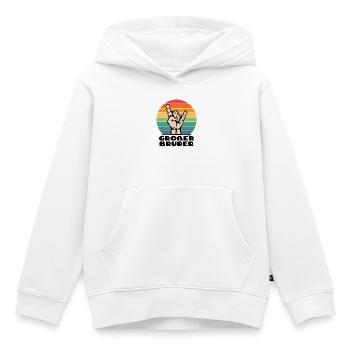Stolzer Großer Bruder Statement Bruderherz - Kinder Premium Organic Hoodie - Weiß - Vorne - AI Model Kid Female (0cm)