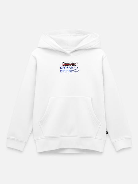 Großer Bruder Statement Einzelkind Geschwister - Kinder Premium Organic Hoodie - Weiß