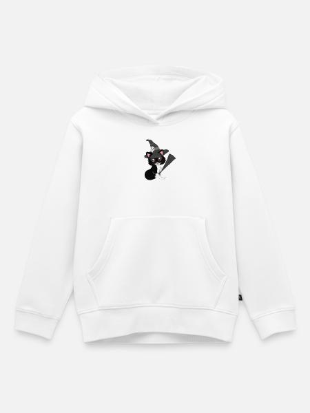 Kätzchen, hexen Design, Mädchen - Kinder Premium Organic Hoodie - Weiß