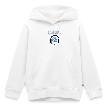 Traducteur - Sweat Premium à capuche enfant bio - blanc - Devant - AI Model Kid Female (0cm)