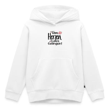 VON HERZEN - GUTES GELINGEN SPRÜCHE - Kinder Premium Organic Hoodie - Weiß - Vorne - AI Model Kid Female (0cm)