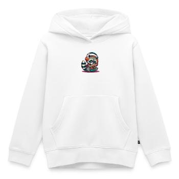Casque à cassette Raccoon - Sweat Premium à capuche enfant bio - blanc - Devant - AI Model Kid Female (0cm)